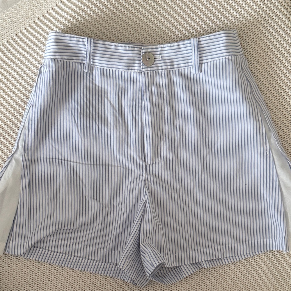 Striped Blue and White Women's Shorts